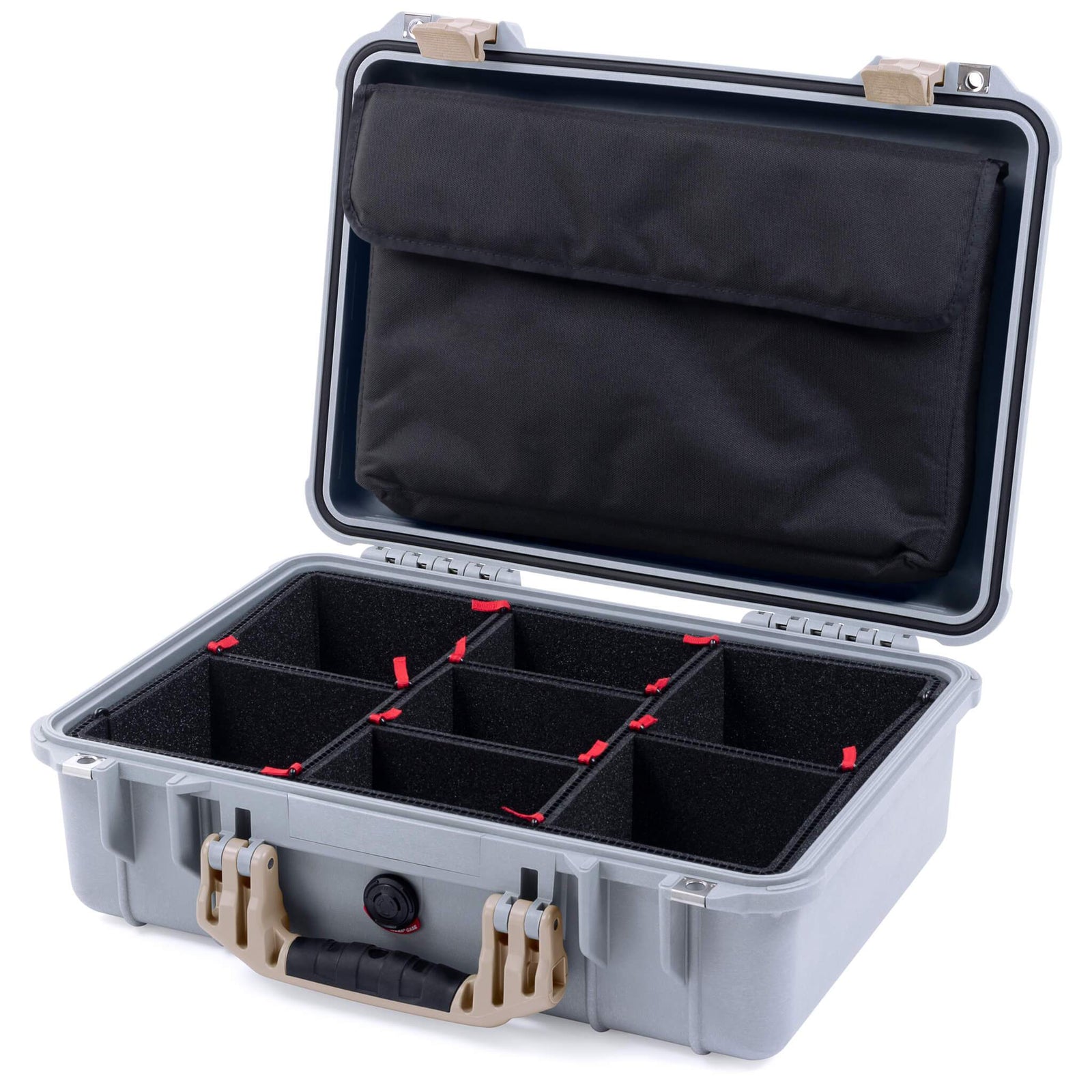 Pelican 1500 Case - Silver & Desert Tan
