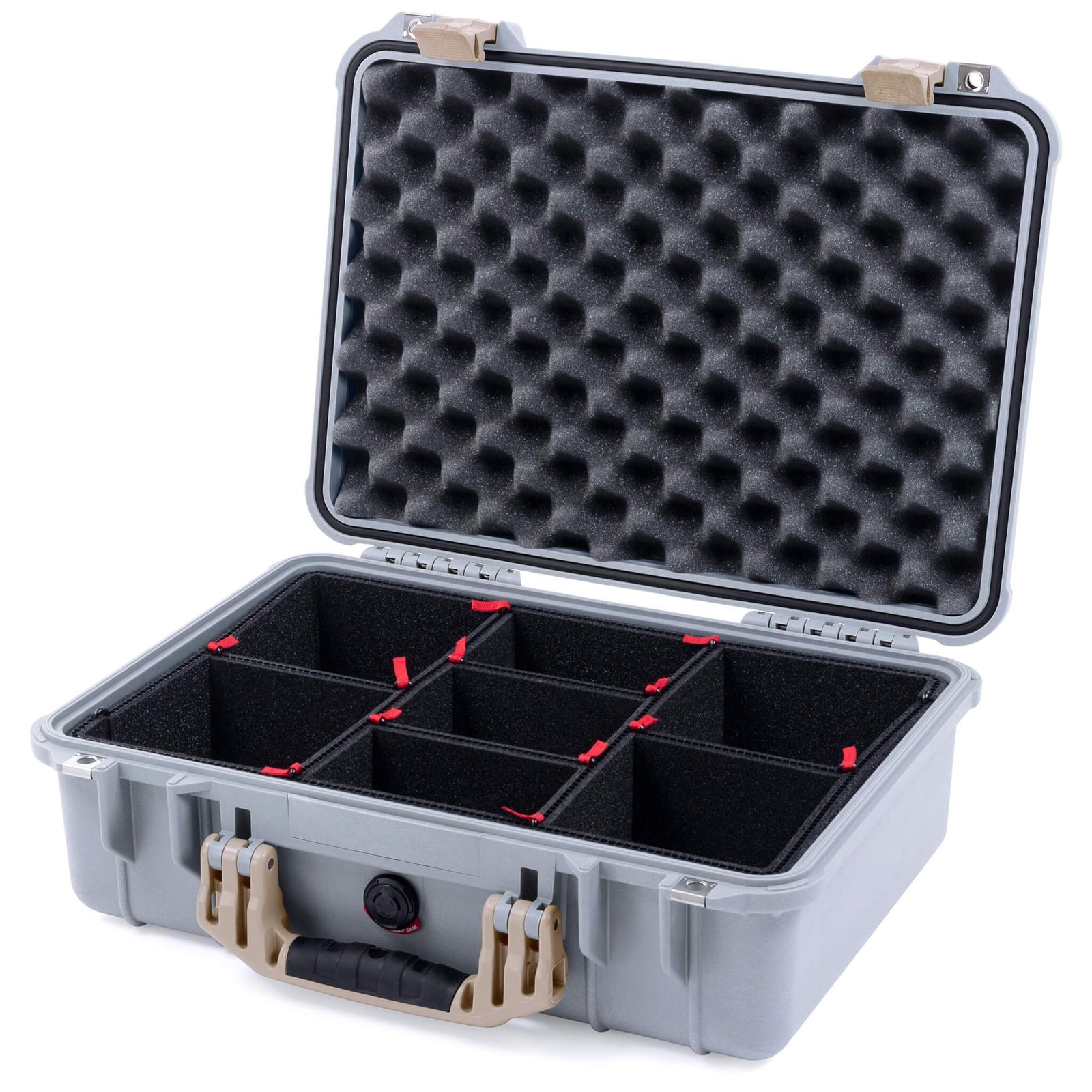 Pelican 1500 Case - Silver & Desert Tan