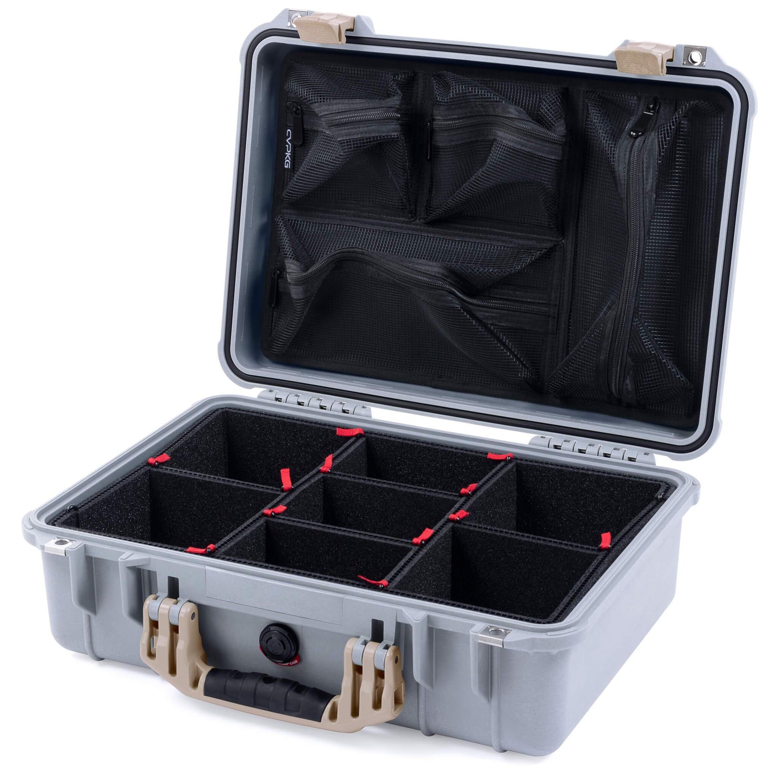 Pelican 1500 Case - Silver & Desert Tan