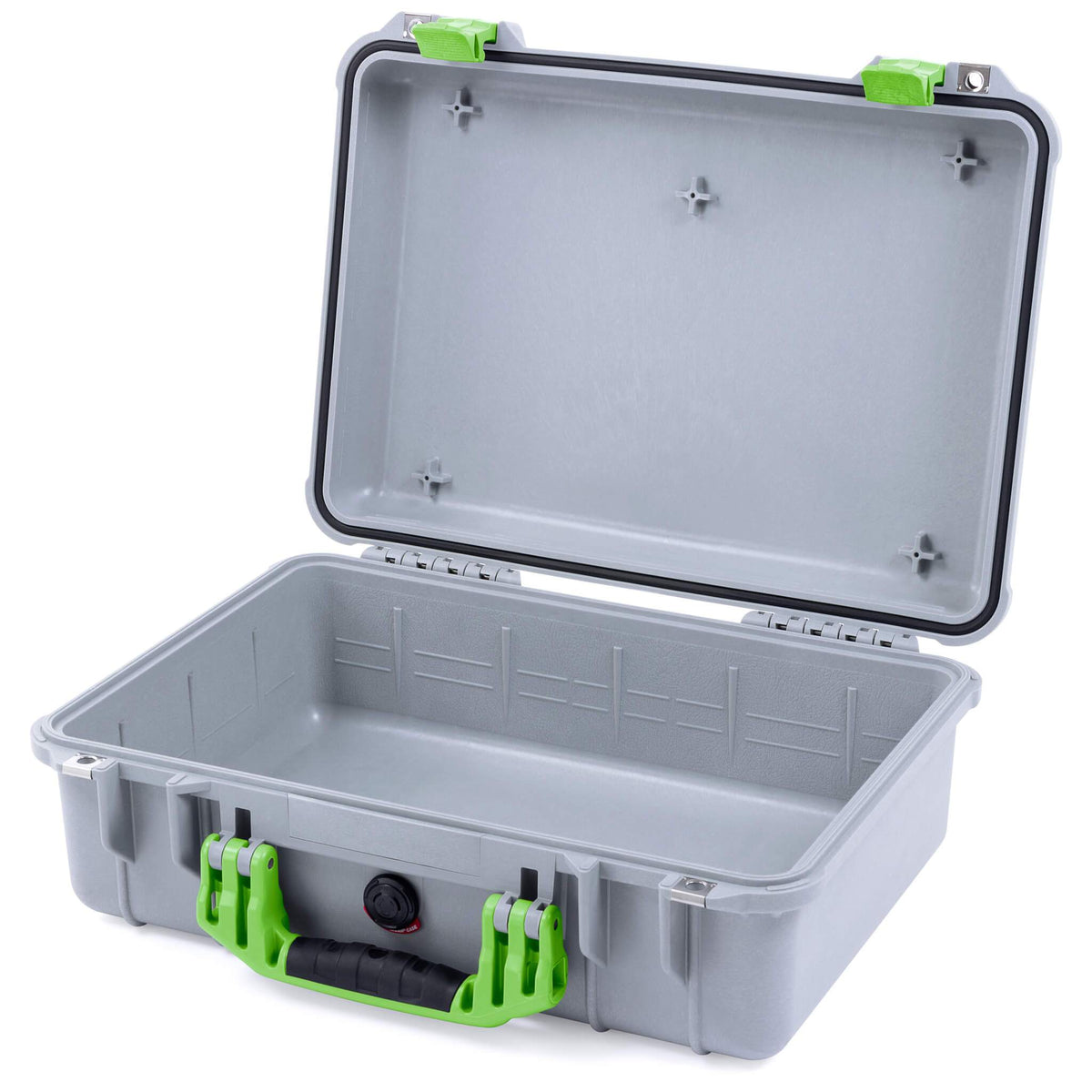 Pelican 1500 Case - Silver &amp; Lime Green