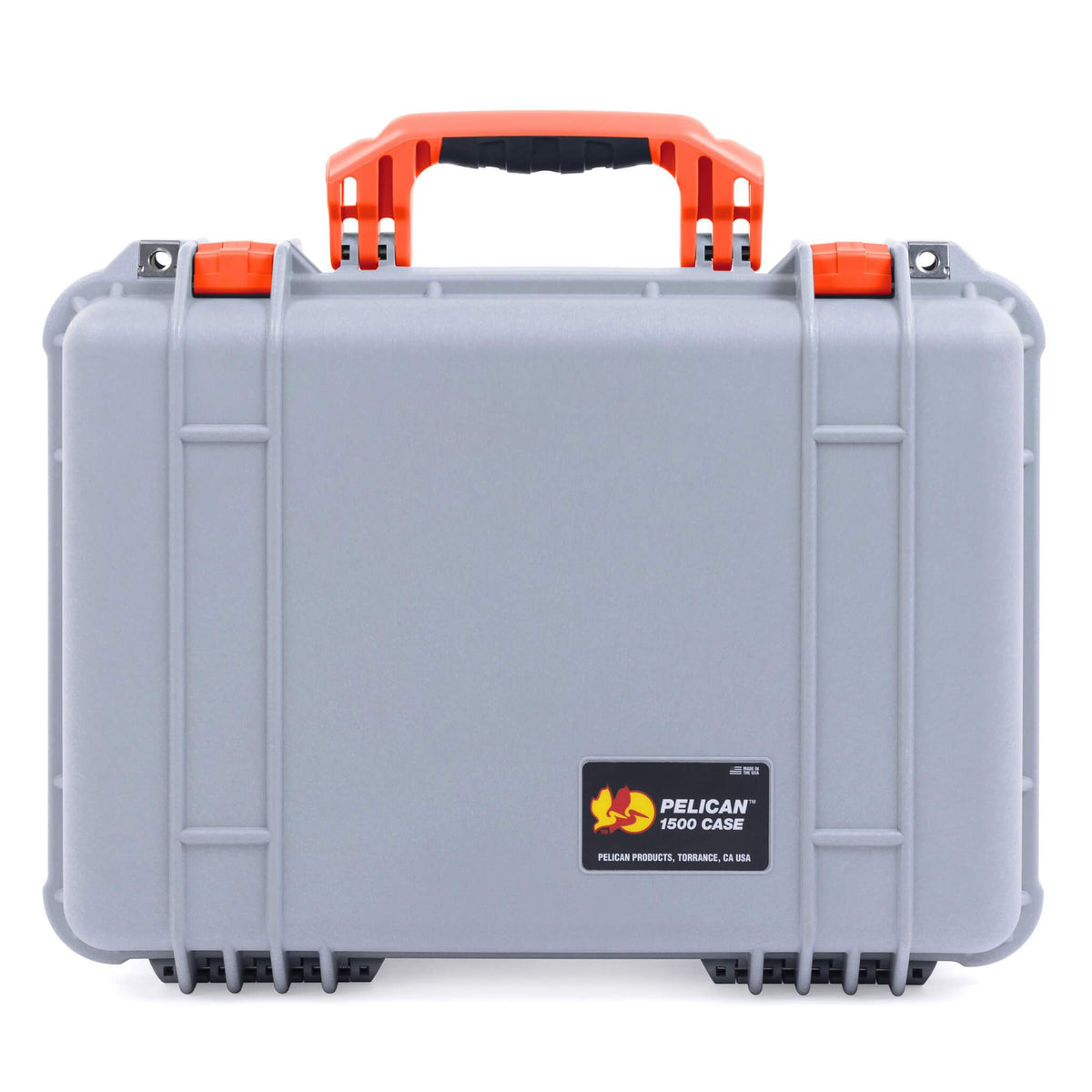 Pelican 1500 Case - Silver &amp; Orange