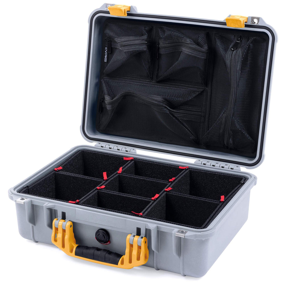Pelican 1500 Case - Silver &amp; Yellow