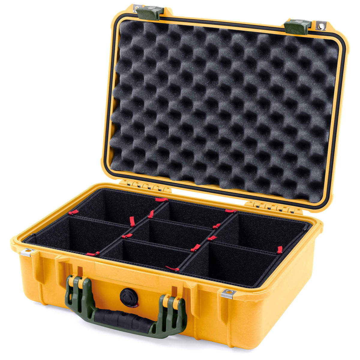 Pelican 1500 Case - Yellow &amp; OD Green