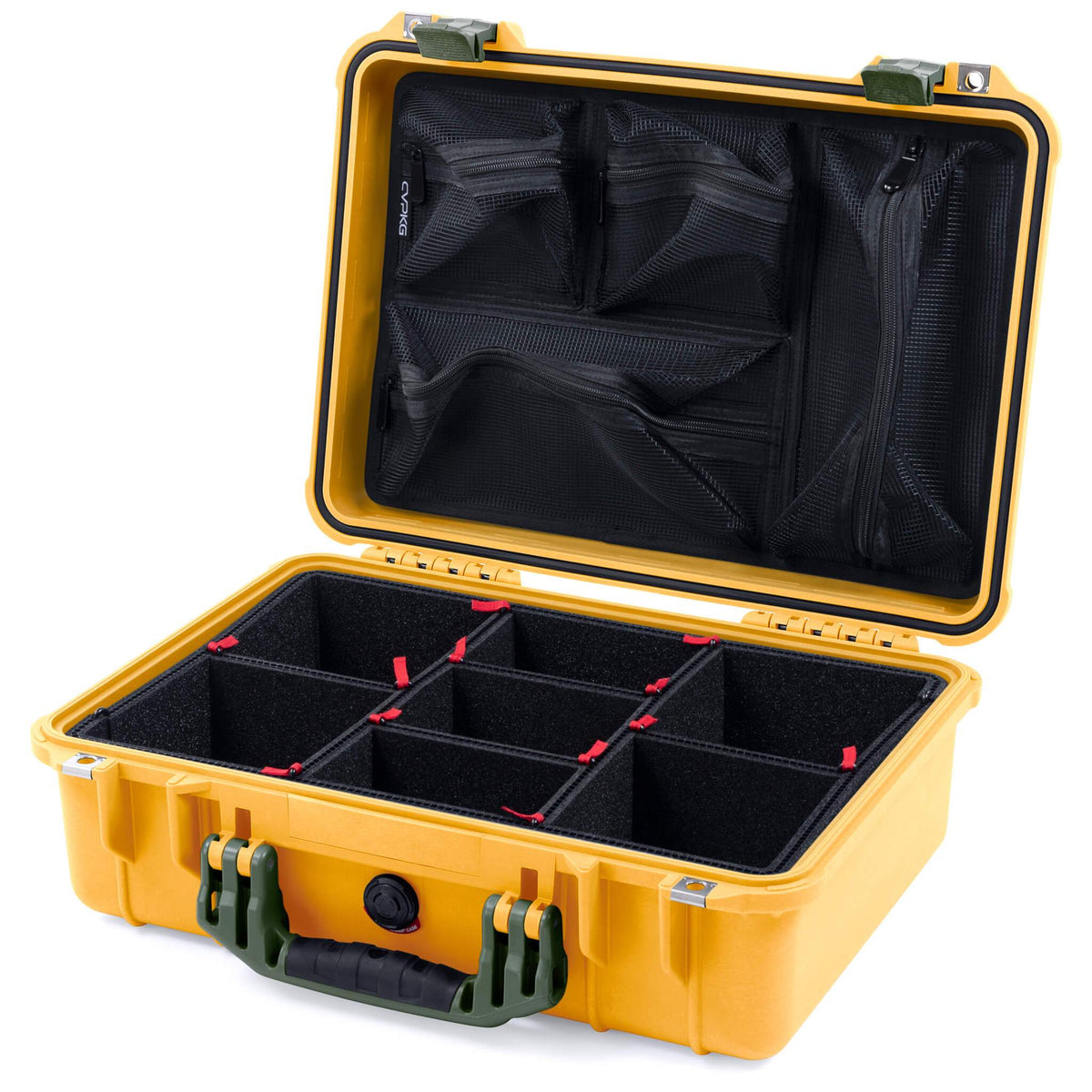 Pelican 1500 Case - Yellow &amp; OD Green