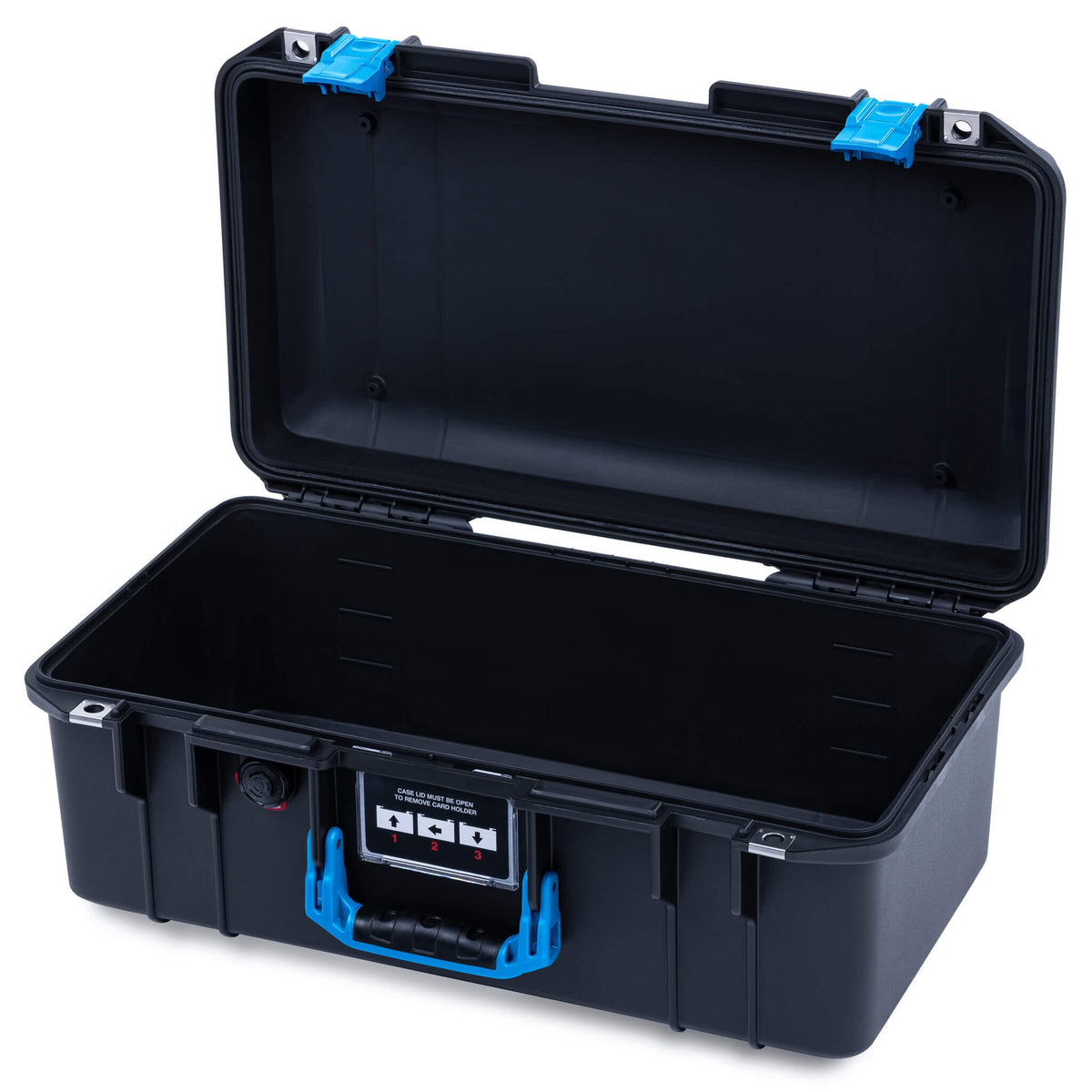 Pelican 1506 Air Case, Black with Blue Handles &amp; Latches None (Case Only) ColorCase 015060-0000-110-121