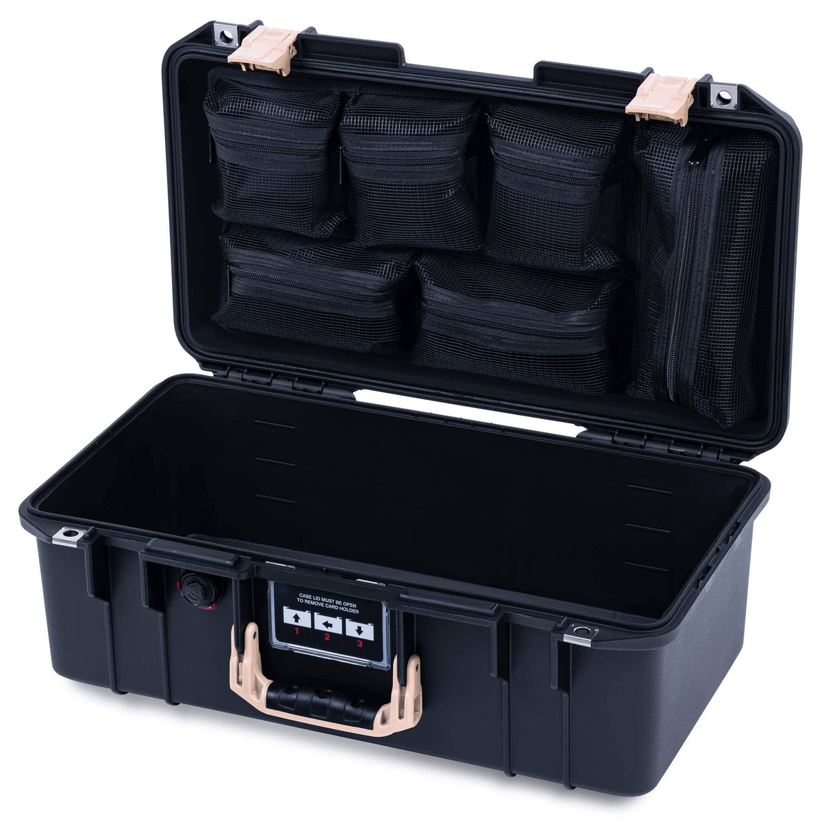 Pelican 1506 Air Case, Black with Desert Tan Handles &amp; Latches ColorCase 