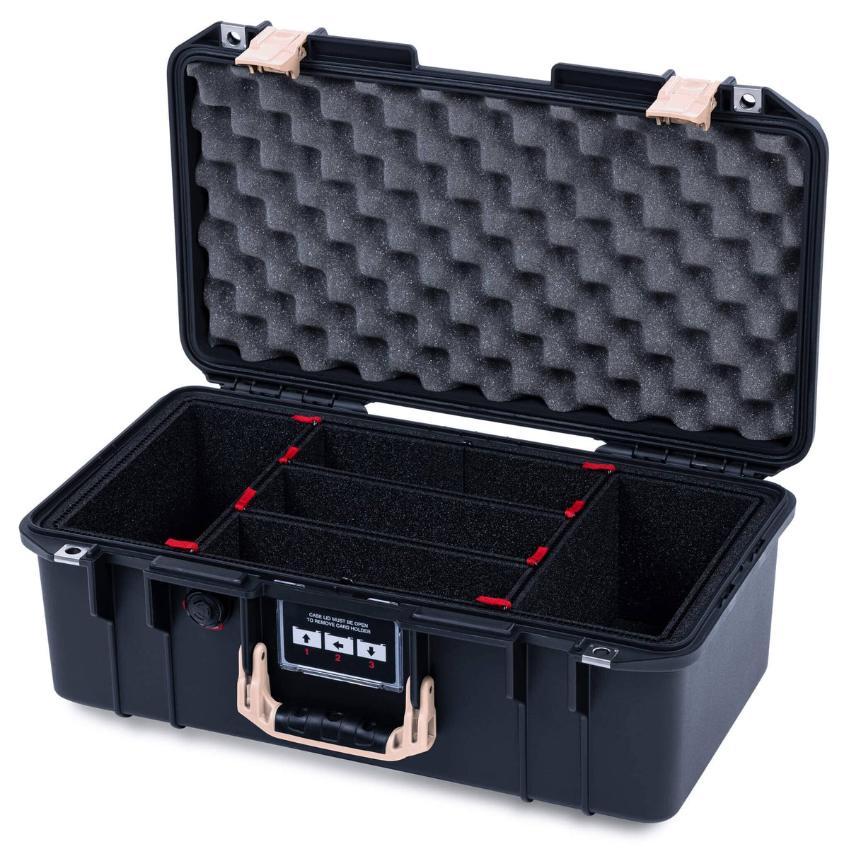 Pelican 1506 Air Case, Black with Desert Tan Handles &amp; Latches ColorCase 