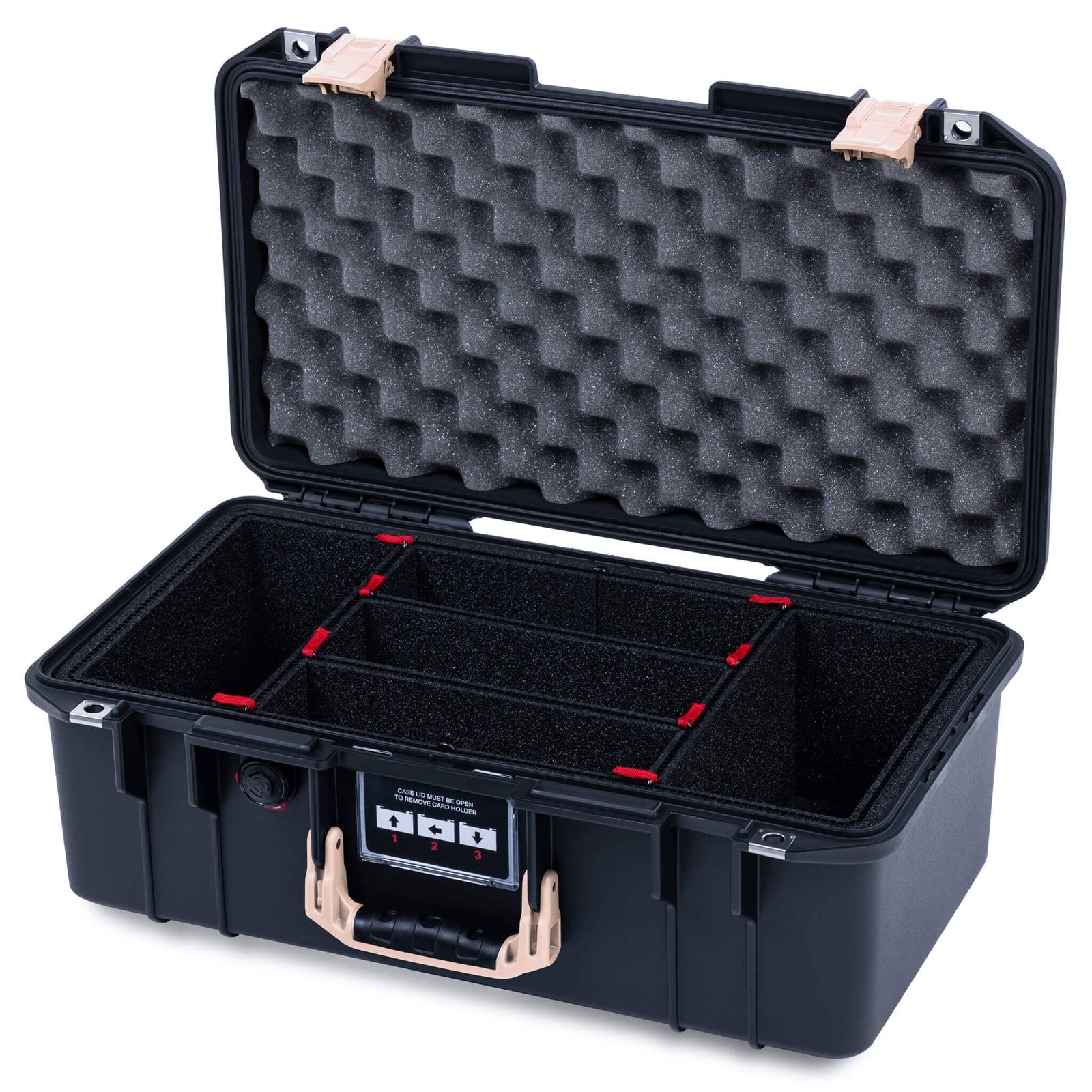 Pelican 1506 Air Case, Black with Desert Tan Handles & Latches ColorCase 