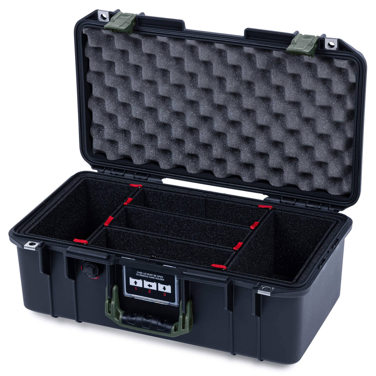 Pelican 1506 Air Case, Black with OD Green Handles &amp; Latches ColorCase 