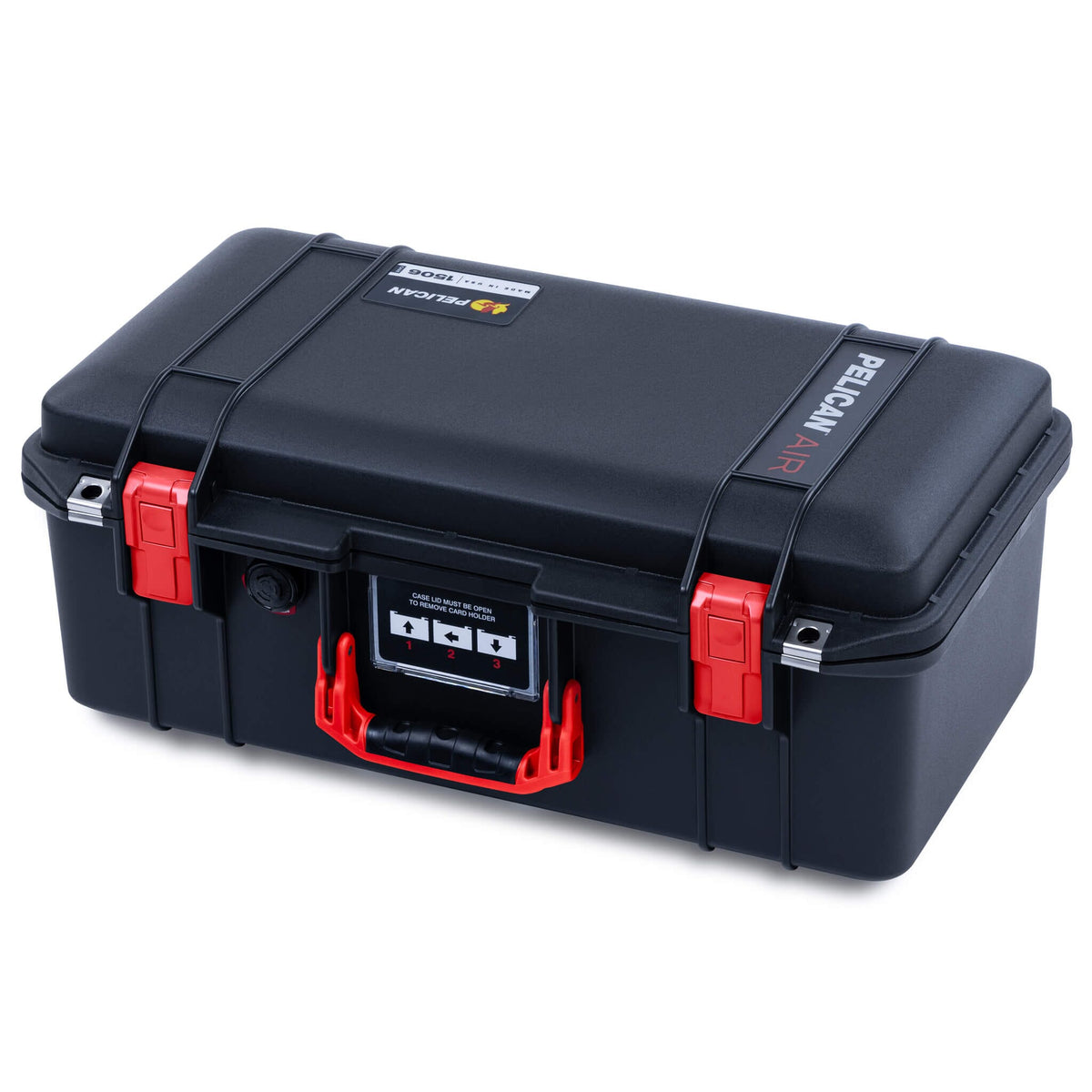 Pelican 1506 Air Case, Black with Red Handles &amp; Latches ColorCase 