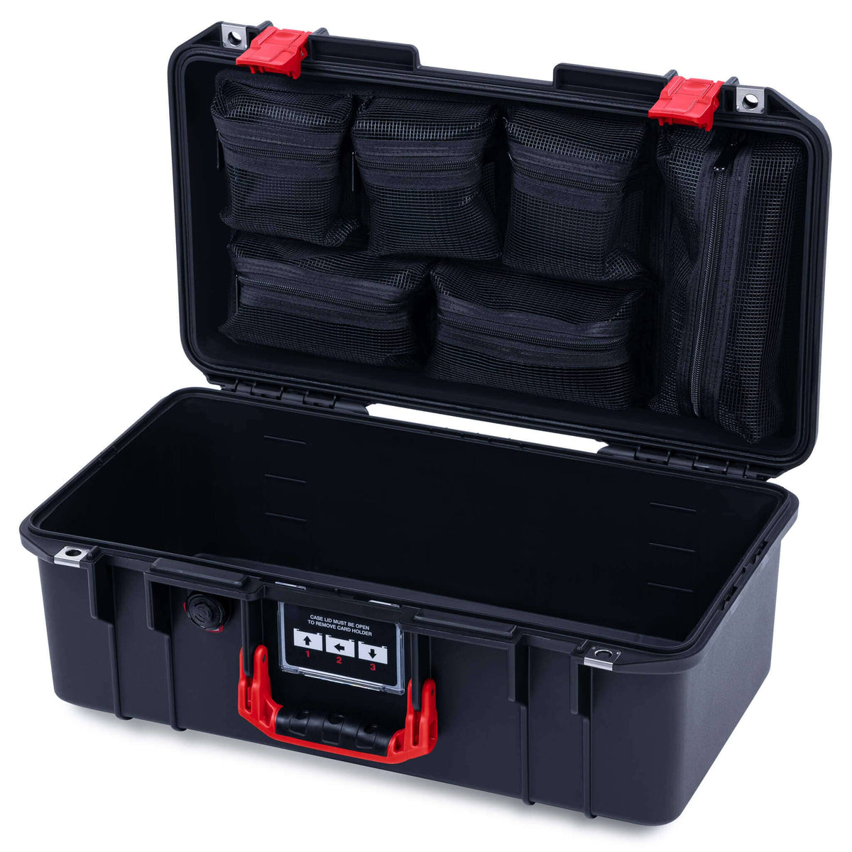 Pelican 1506 Air Case, Black with Red Handles &amp; Latches ColorCase 