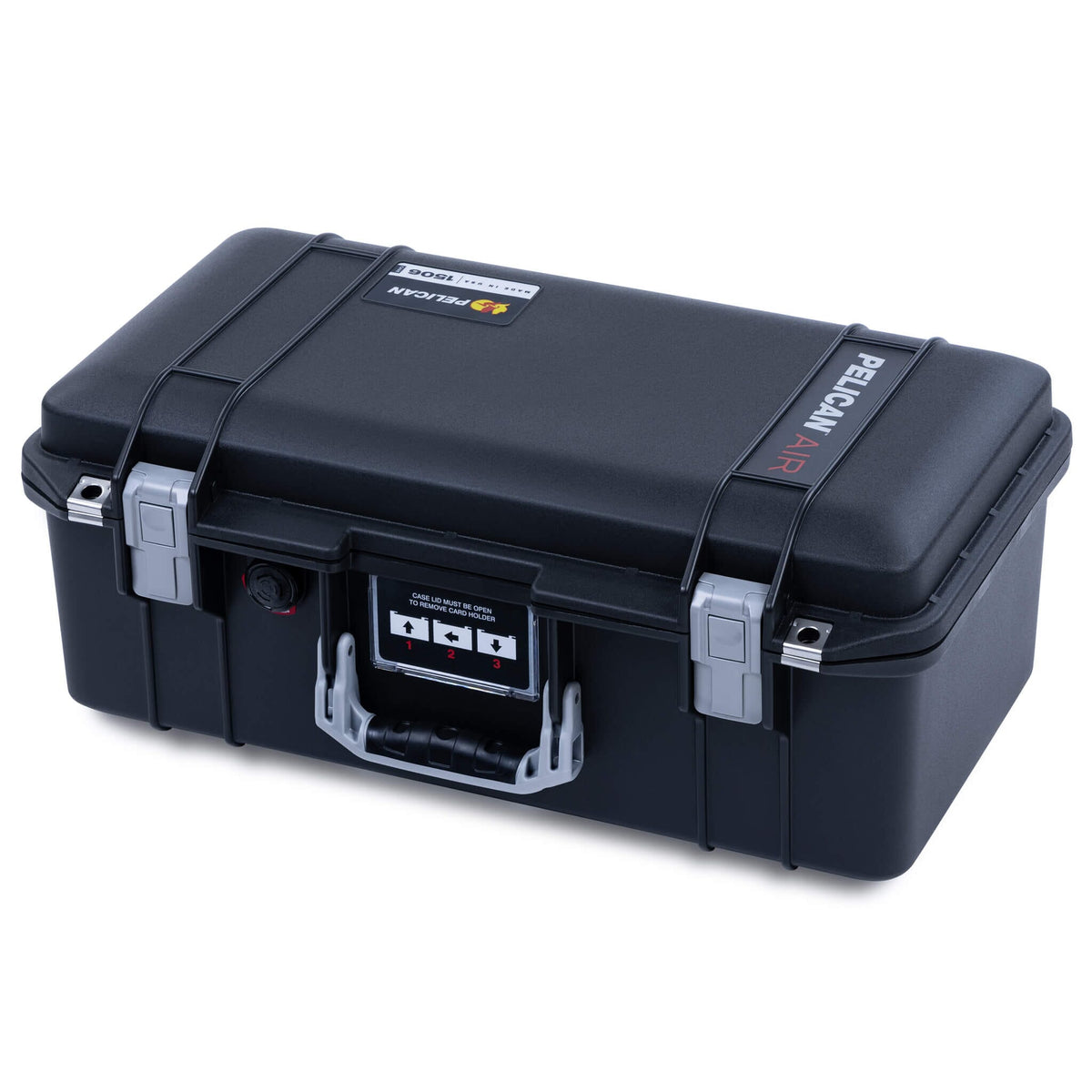 Pelican 1506 Air Case, Black with Silver Handles &amp; Latches ColorCase 