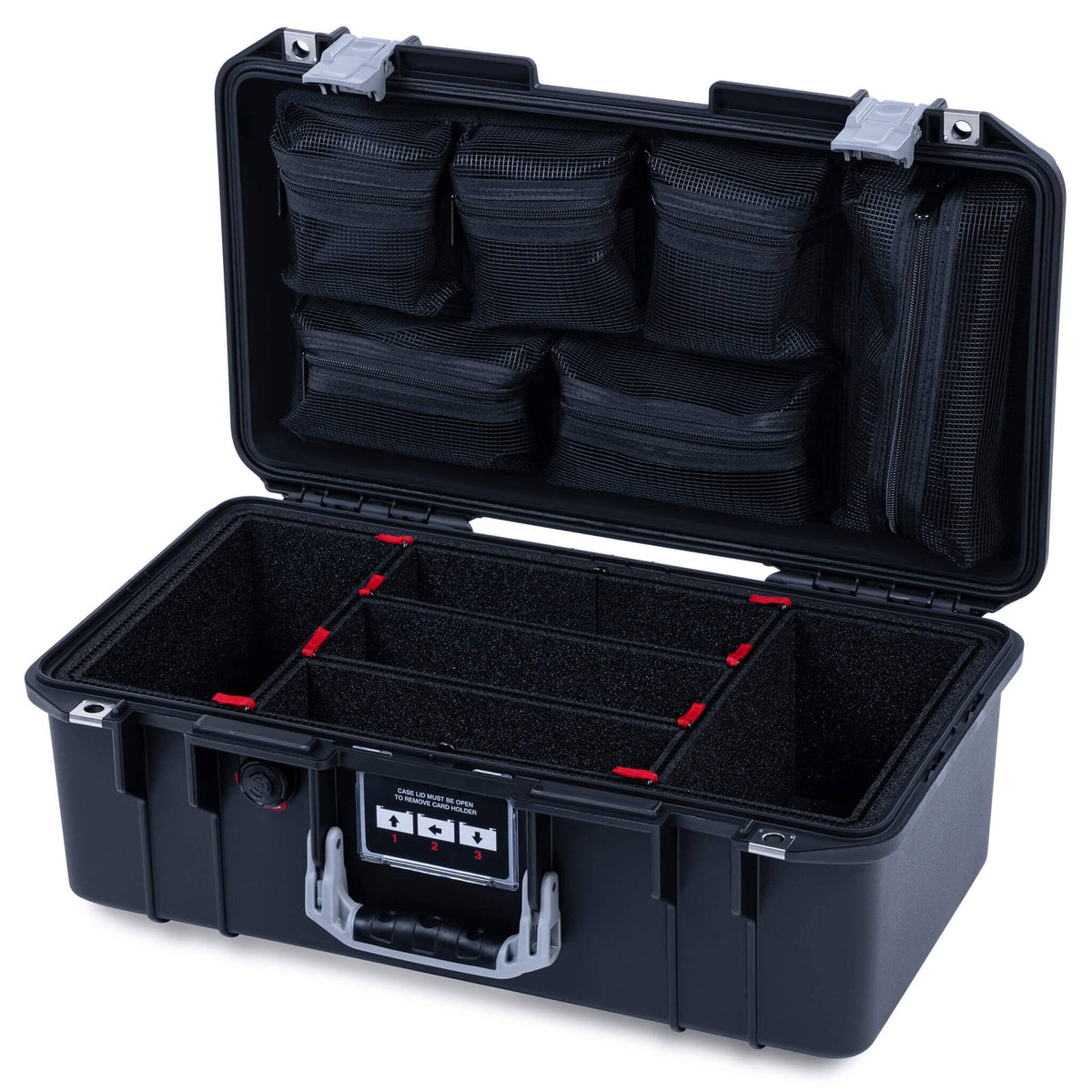 Pelican 1506 Air Case, Black with Silver Handles &amp; Latches ColorCase 