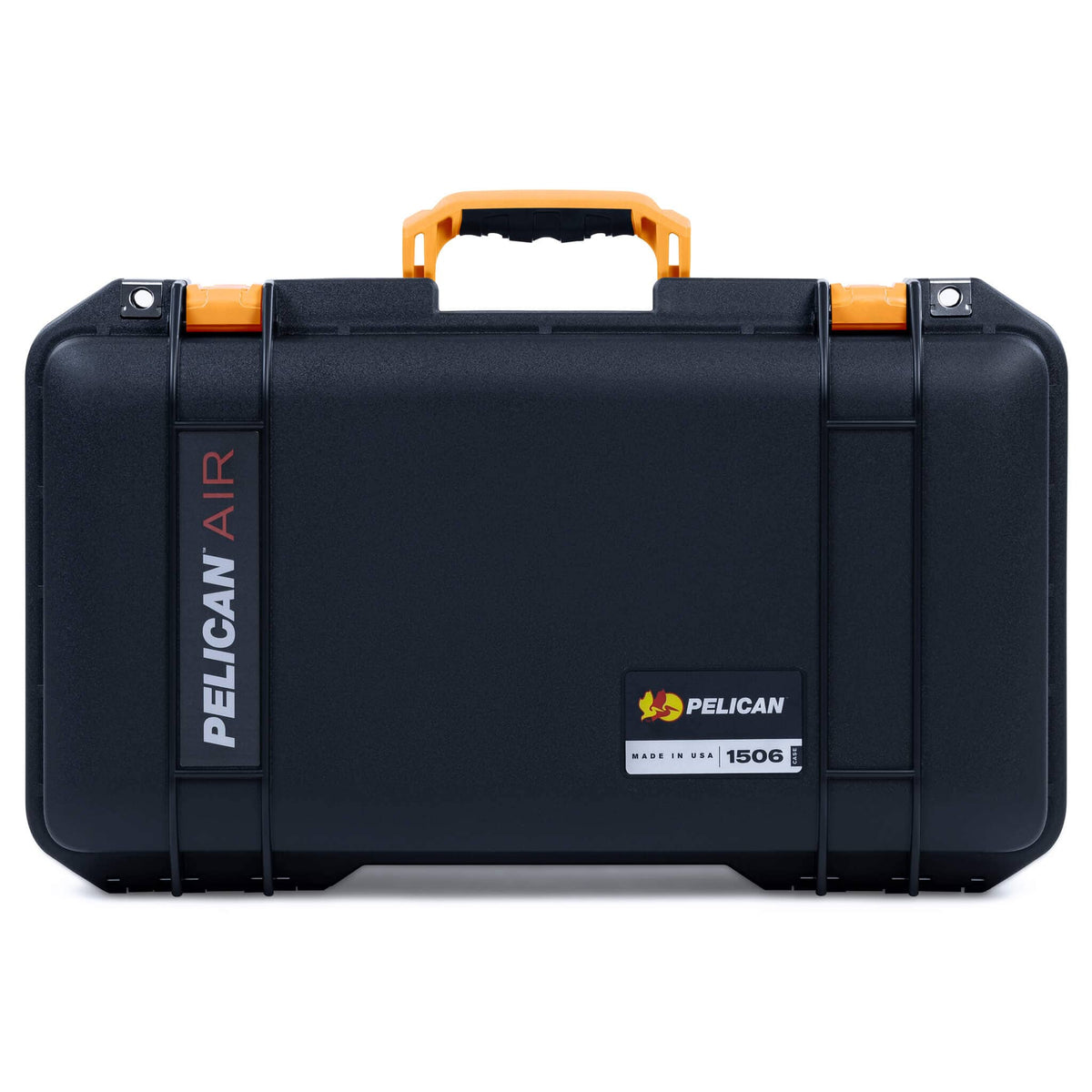Pelican 1506 Air Case, Black with Yellow Handles &amp; Latches ColorCase 