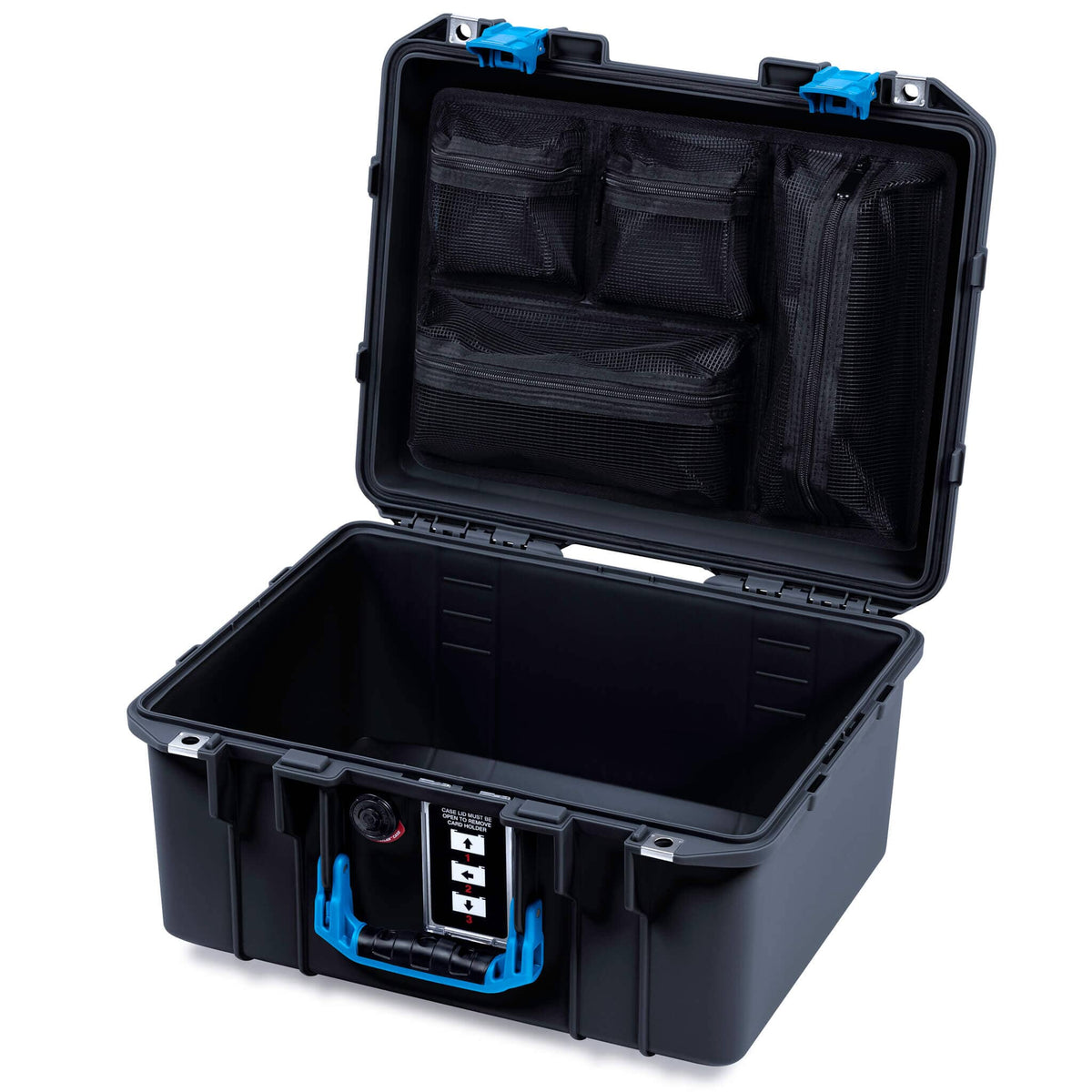 Pelican 1507 Air Case, Black with Blue Handle &amp; Latches ColorCase 
