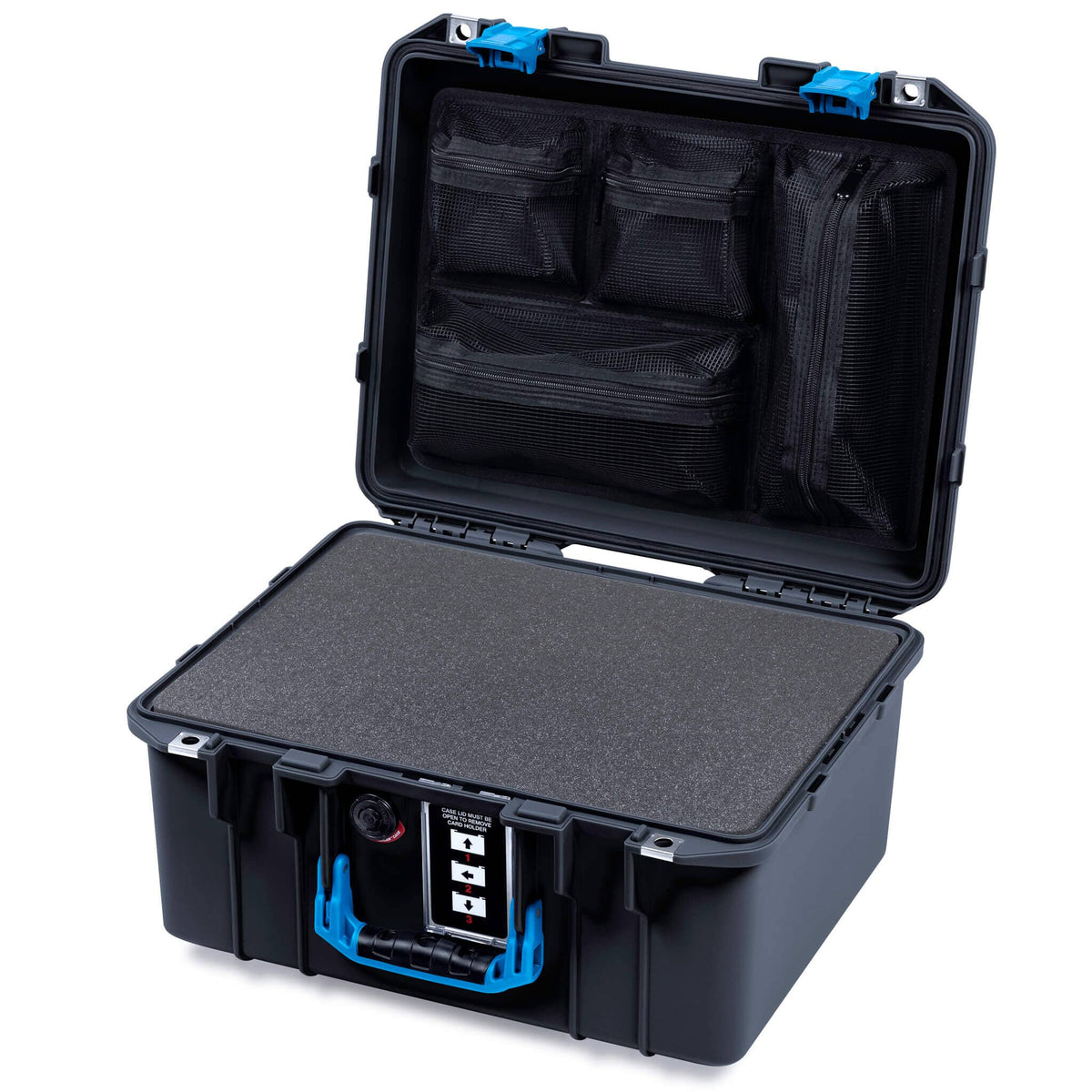 Pelican 1507 Air Case, Black with Blue Handle &amp; Latches ColorCase 