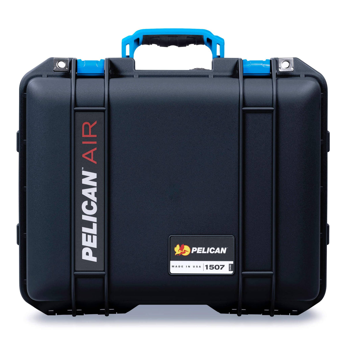 Pelican 1507 Air Case, Black with Blue Handle &amp; Latches ColorCase 