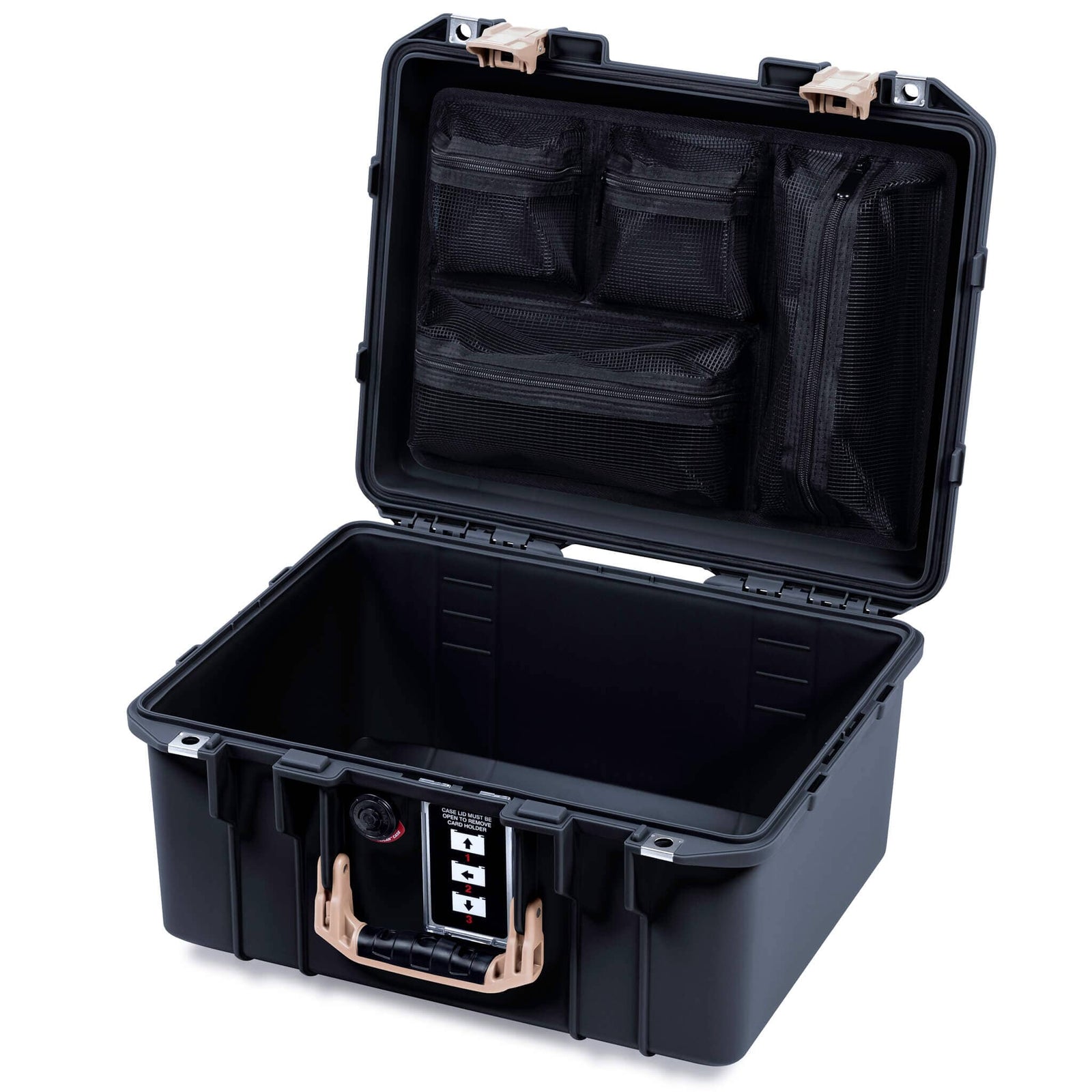 Pelican 1507 Air Case, Black with Desert Tan Handle & Latches ColorCase 