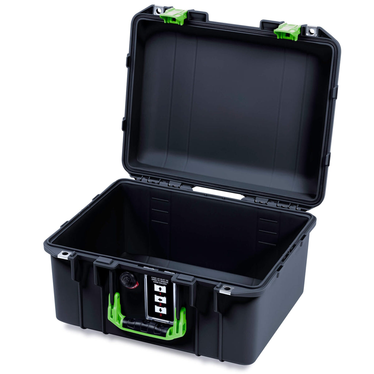 Pelican 1507 Air Case, Black with Lime Green Handle &amp; Latches None (Case Only) ColorCase 015070-0000-110-301