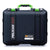 Pelican 1507 Air Case, Black with Lime Green Handle & Latches ColorCase 