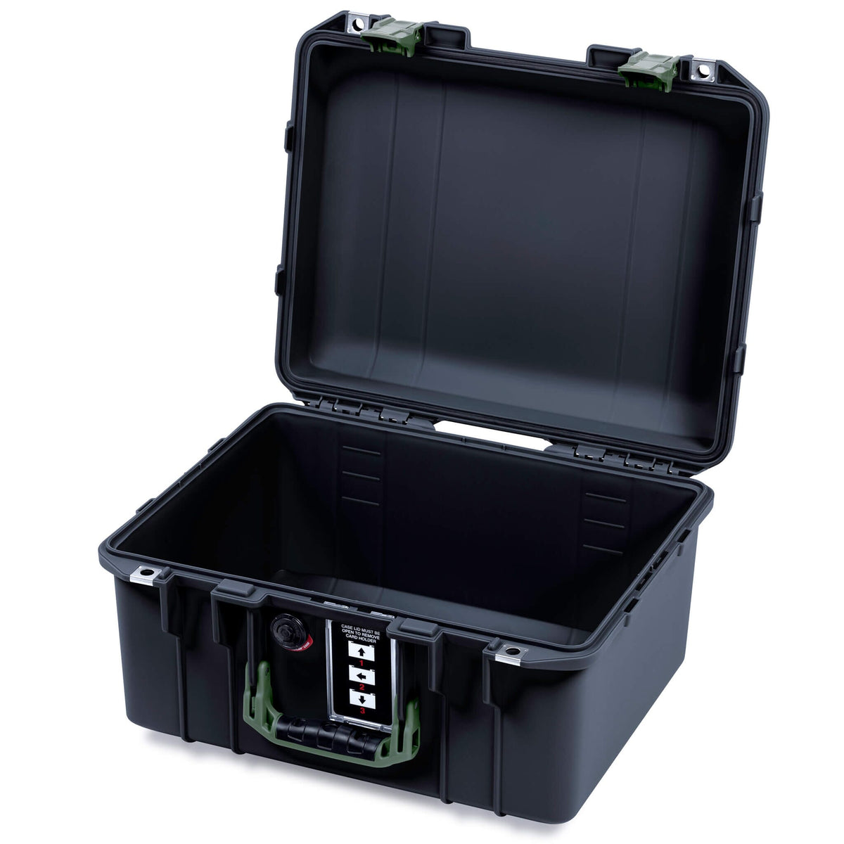 Pelican 1507 Air Case, Black with OD Green Handle &amp; Latches None (Case Only) ColorCase 015070-0000-110-131