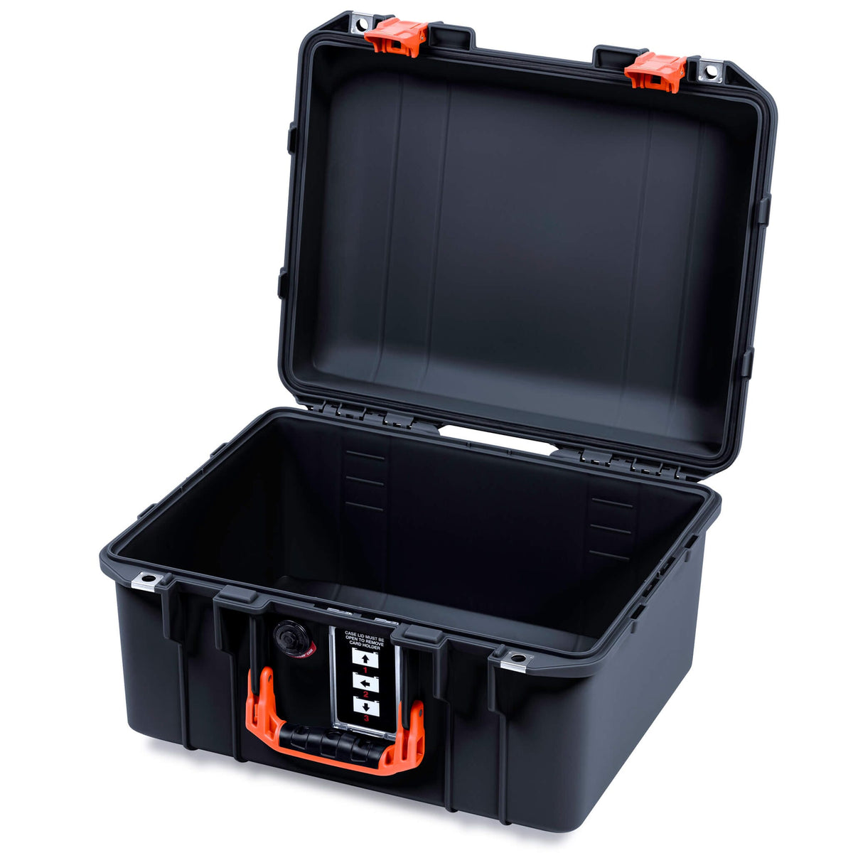 Pelican 1507 Air Case, Black with Orange Handle &amp; Latches None (Case Only) ColorCase 015070-0000-110-151