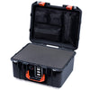 Pelican 1507 Air Case, Black with Orange Handle & Latches ColorCase