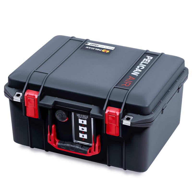 Pelican 1507 Air Case, Black with Red Handle & Latches ColorCase 