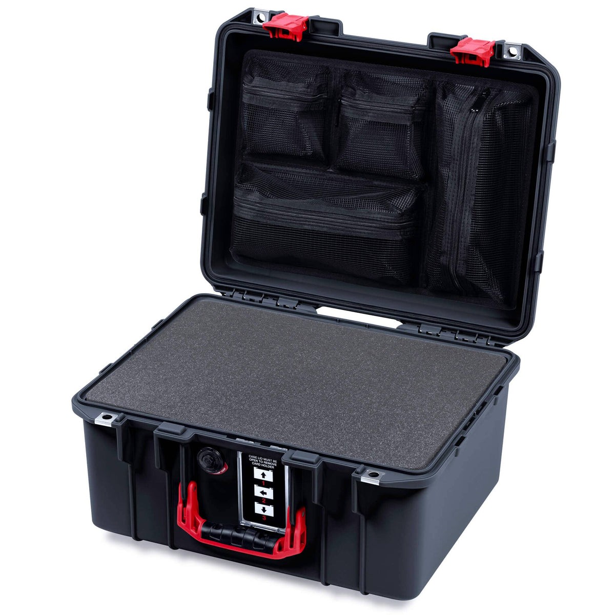 Pelican 1507 Air Case, Black with Red Handle &amp; Latches ColorCase 