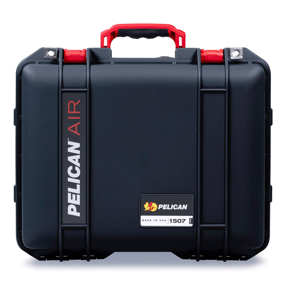 Pelican 1507 Air Case, Black with Red Handle &amp; Latches ColorCase 