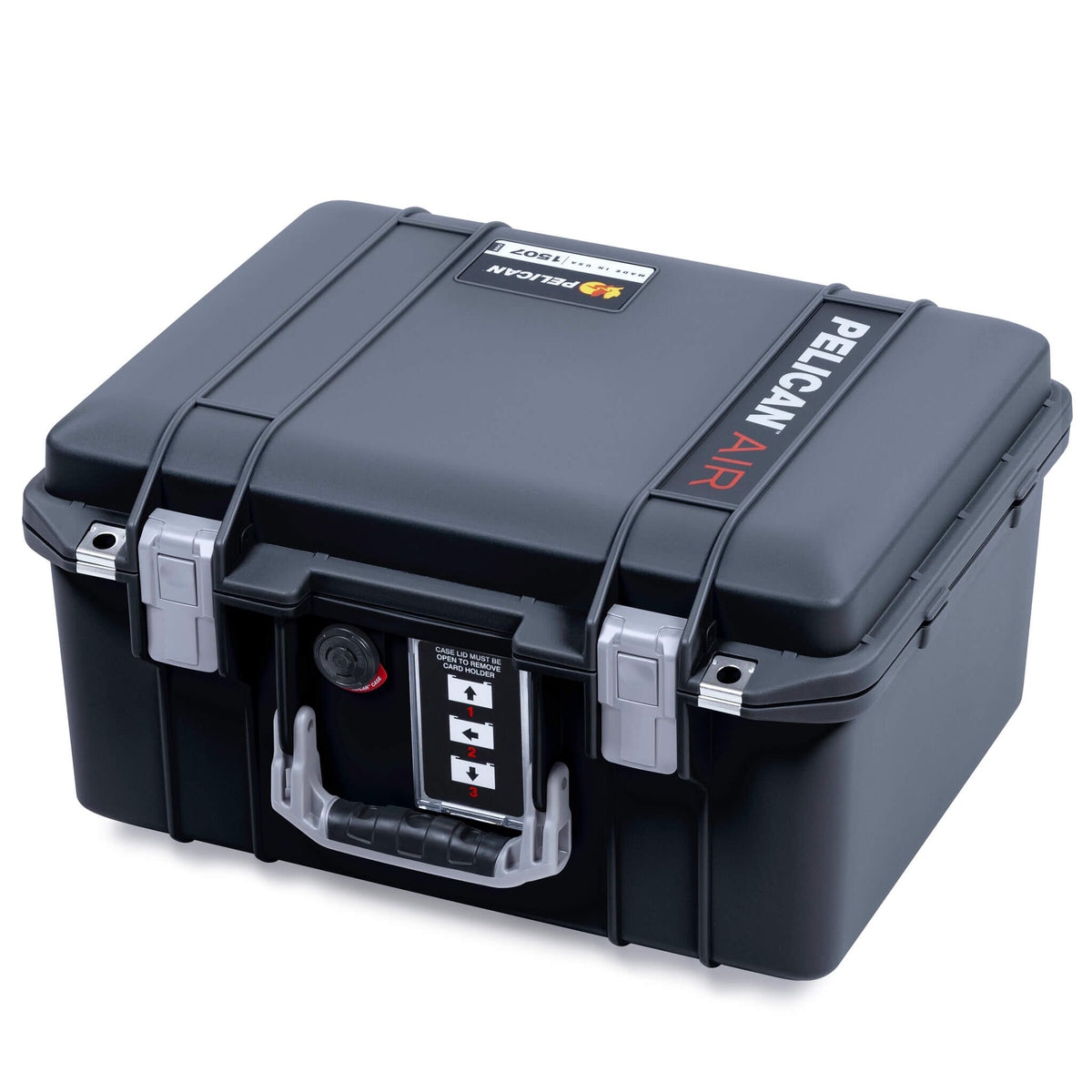 Pelican 1507 Air Case, Black with Silver Handle &amp; Latches ColorCase 