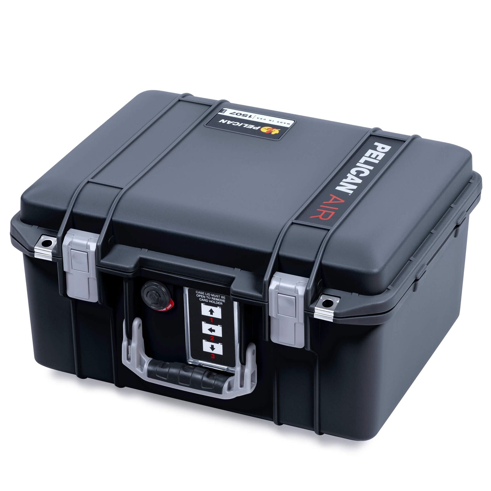 Pelican 1507 Air Case, Black with Silver Handle & Latches ColorCase 
