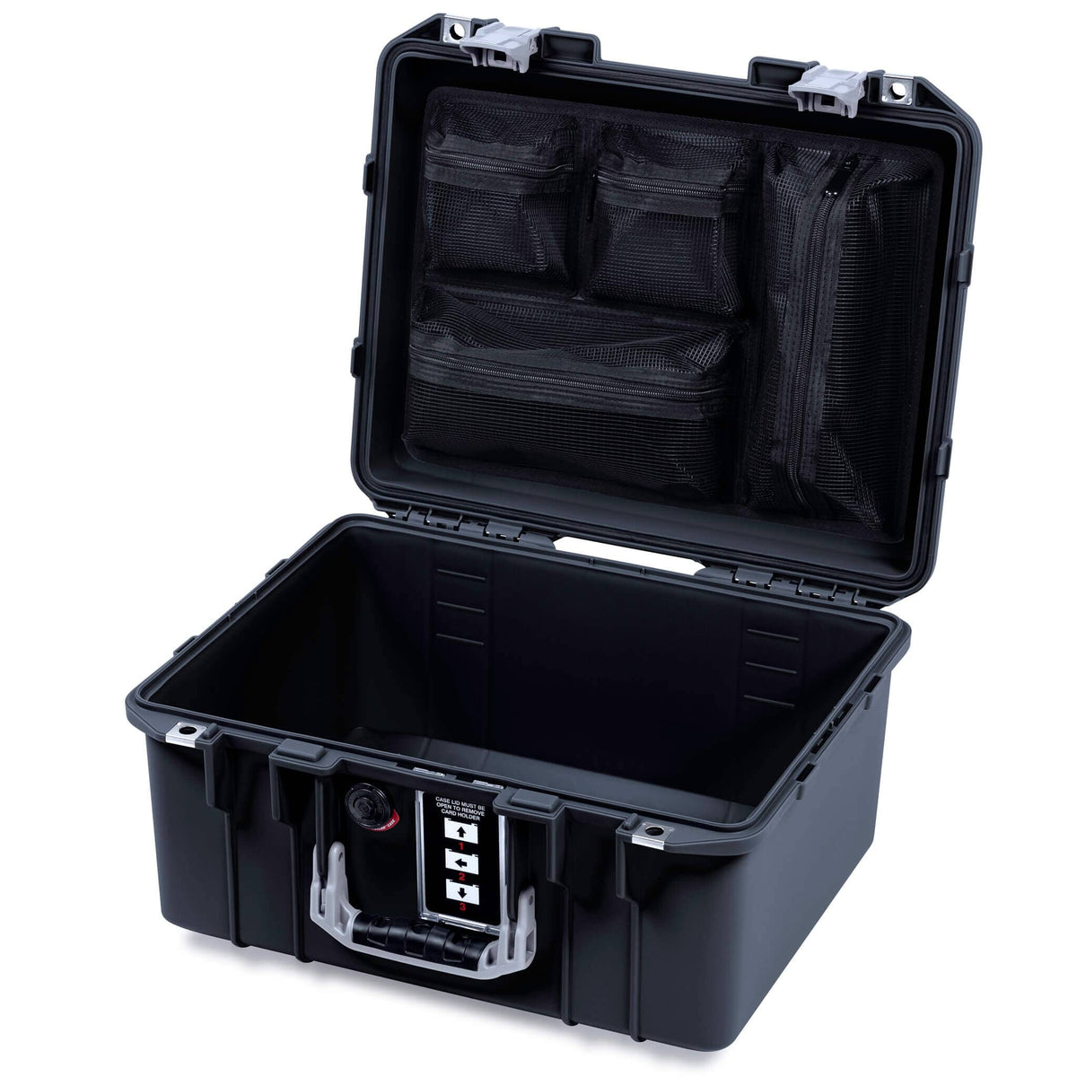Pelican 1507 Air Case, Black with Silver Handle &amp; Latches ColorCase 