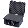 Pelican 1507 Air Case, Black with Silver Handle & Latches Pick & Pluck Foam with Convolute Lid Foam ColorCase 015070-0001-110-181