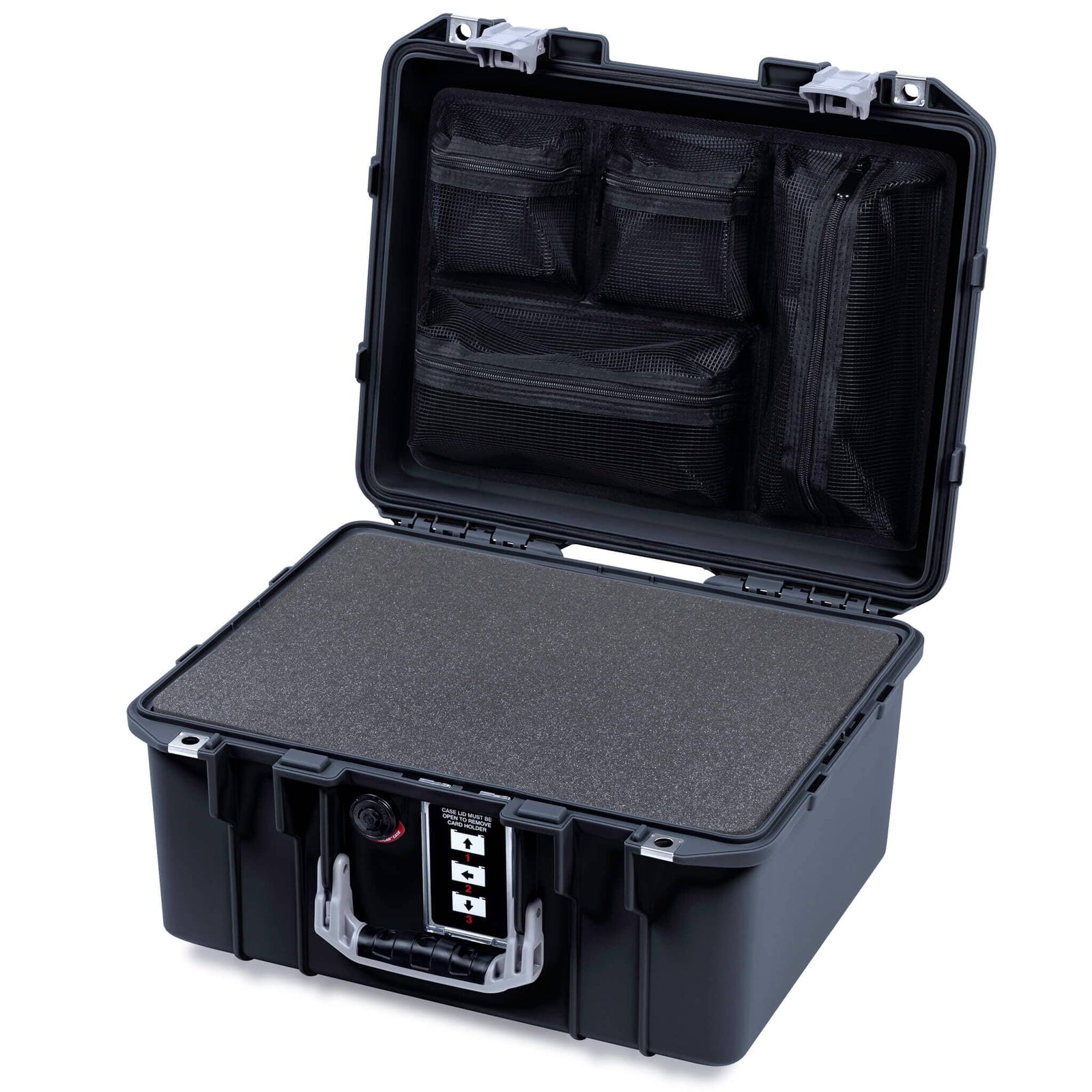 Pelican 1507 Air Case, Black with Silver Handle & Latches ColorCase 