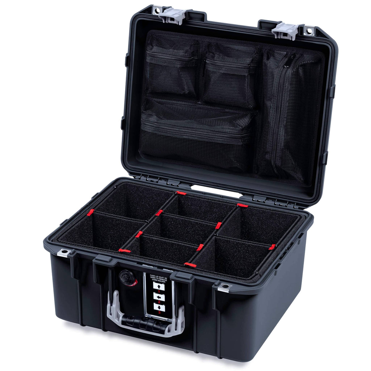 Pelican 1507 Air Case, Black with Silver Handle &amp; Latches ColorCase 