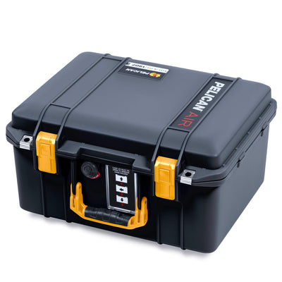Pelican 1507 Air Case, Black with Yellow Handle & Latches ColorCase