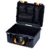 Pelican 1507 Air Case, Black with Yellow Handle & Latches ColorCase