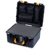 Pelican 1507 Air Case, Black with Yellow Handle & Latches ColorCase