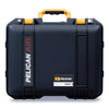 Pelican 1507 Air Case, Black with Yellow Handle & Latches ColorCase