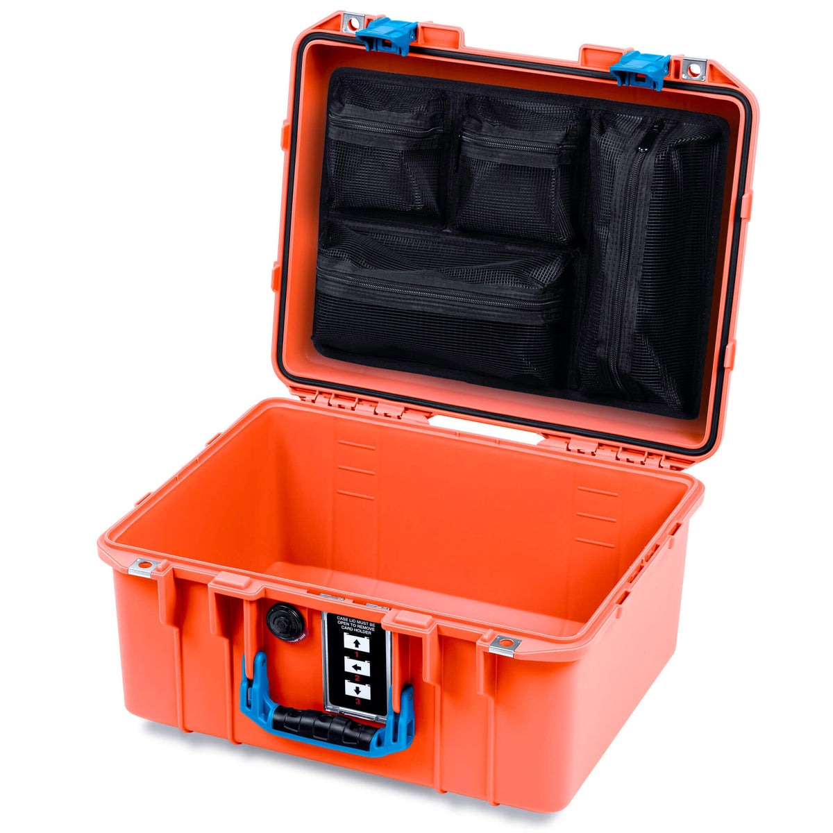 Pelican 1507 Air Case, Orange with Blue Handle &amp; Latches ColorCase 