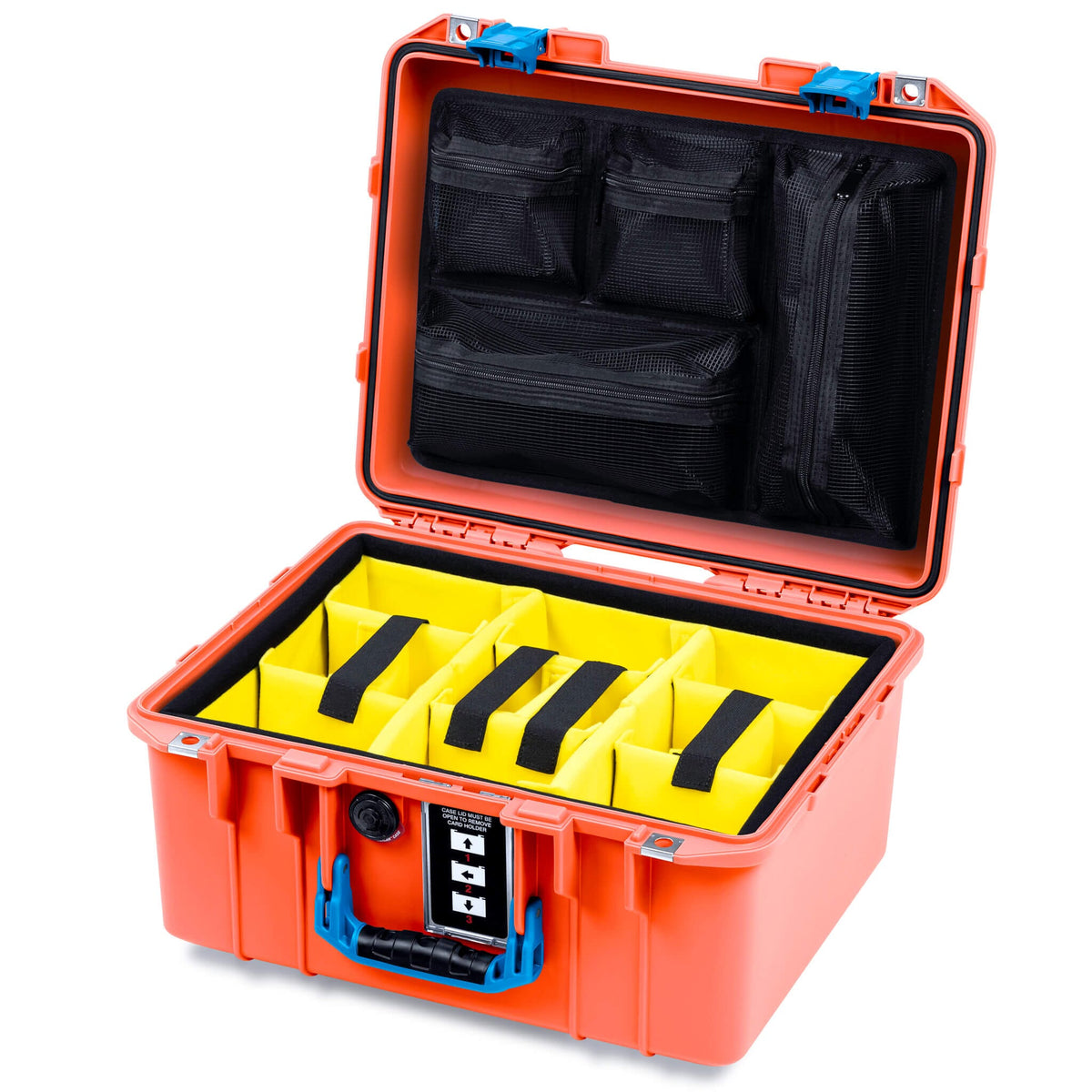 Pelican 1507 Air Case, Orange with Blue Handle &amp; Latches ColorCase 