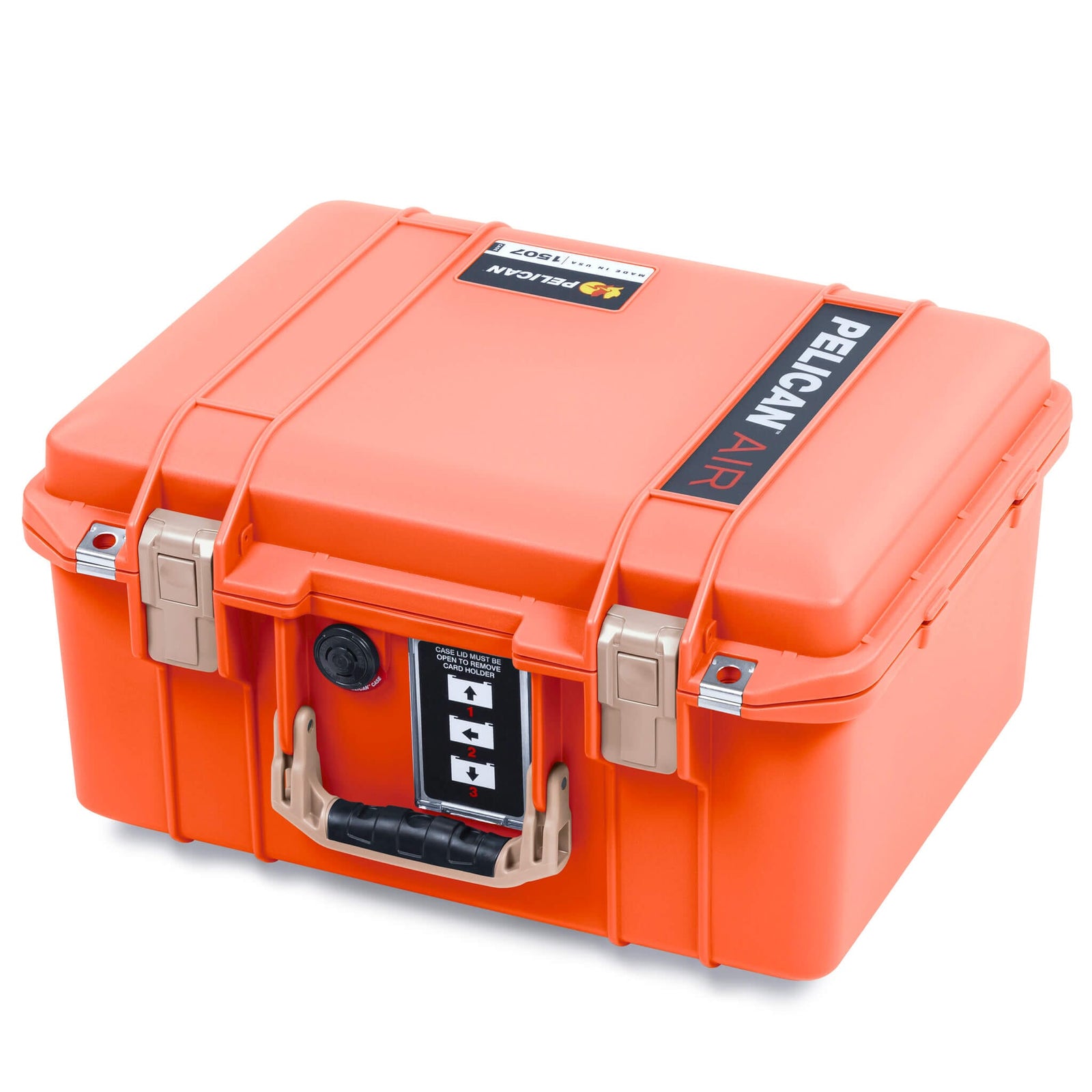Pelican 1507 Air Case, Orange with Desert Tan Handle & Latches ColorCase 