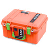 Pelican 1507 Air Case, Orange with Lime Green Handle & Latches ColorCase