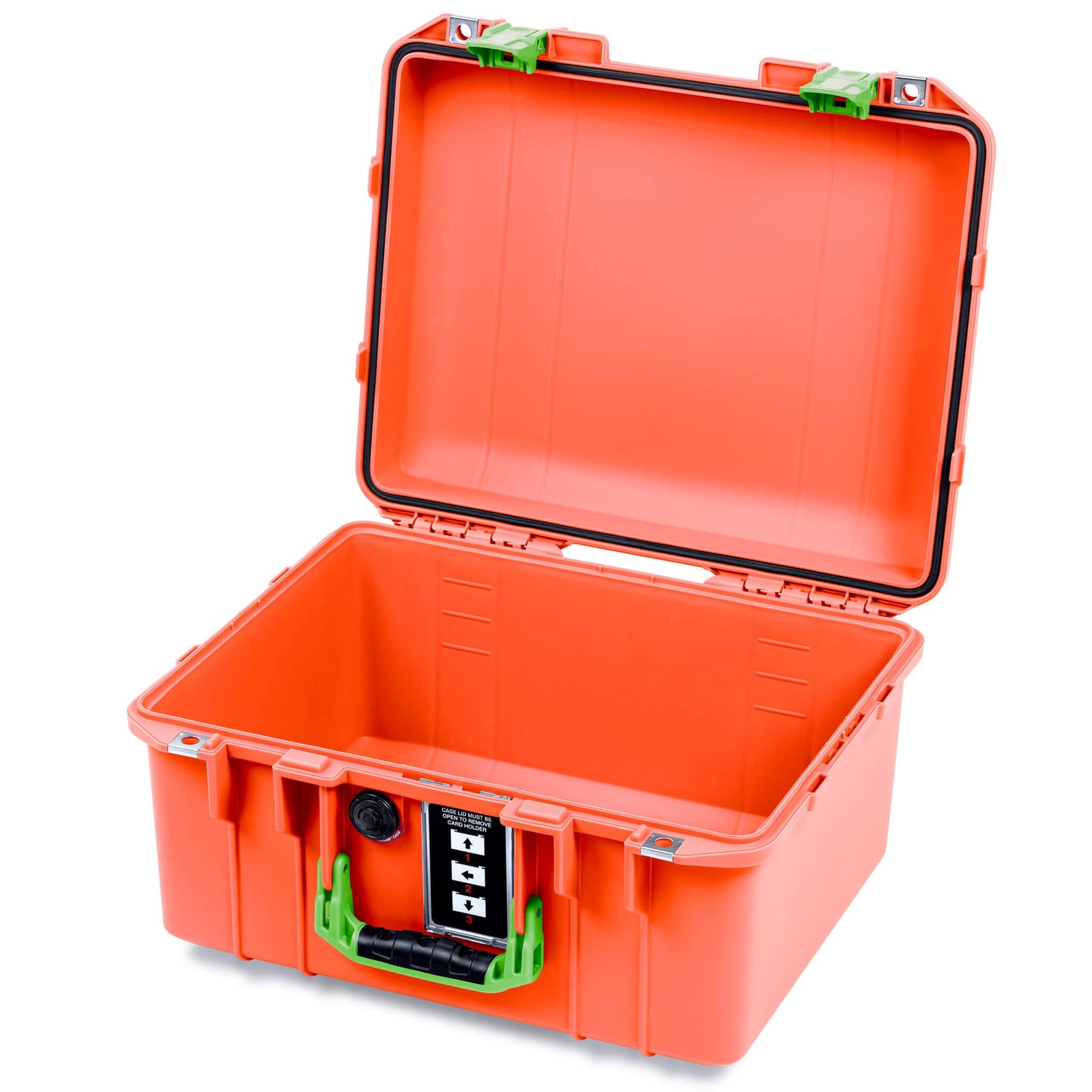 Pelican 1507 Air Case, Orange with Lime Green Handle & Latches None (Case Only) ColorCase 015070-0000-150-301