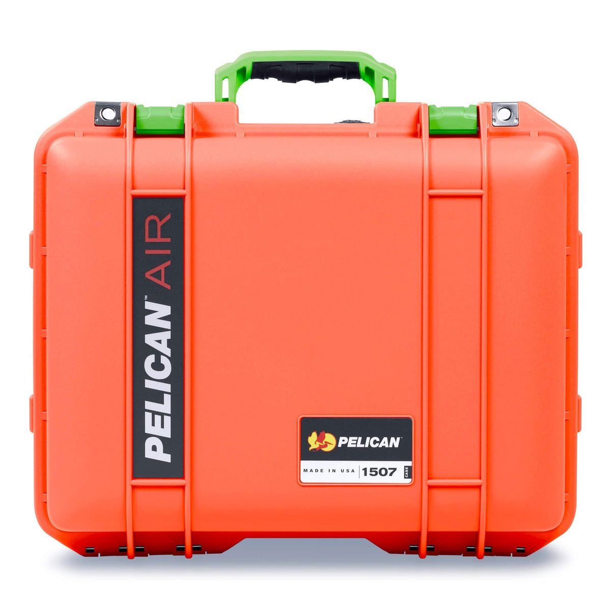 Pelican 1507 Air Case, Orange with Lime Green Handle &amp; Latches ColorCase 