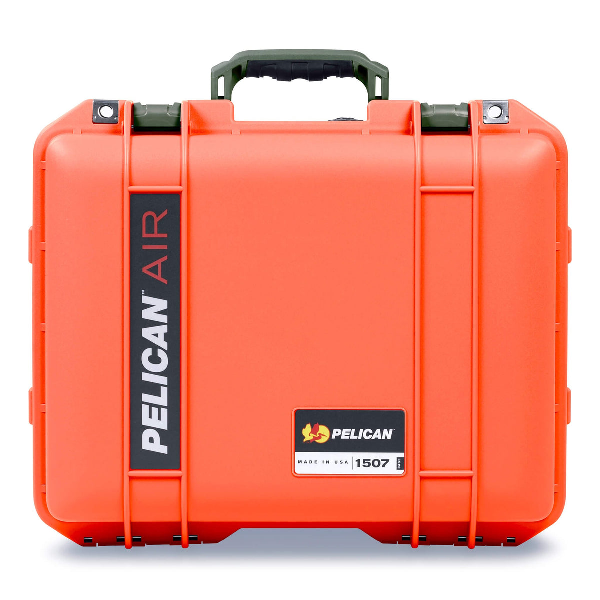 Pelican 1507 Air Case, Orange with OD Green Handle &amp; Latches ColorCase 