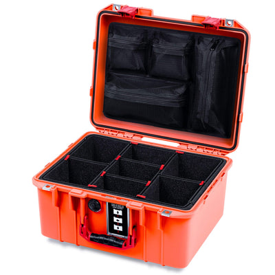 Pelican 1507 Air Case, Orange with Red Handle & Latches ColorCase
