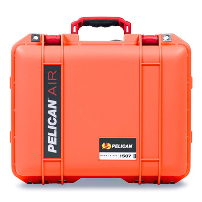 Pelican 1507 Air Case, Orange with Red Handle & Latches ColorCase