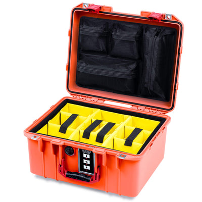 Pelican 1507 Air Case, Orange with Red Handle & Latches ColorCase